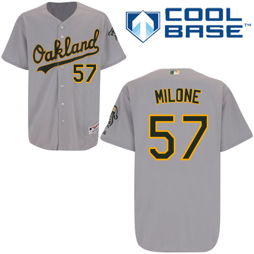Tommy Milone #57 Youth Baseball Jersey-Oakland Athletics Authentic Road Gray Cool Base MLB Jersey